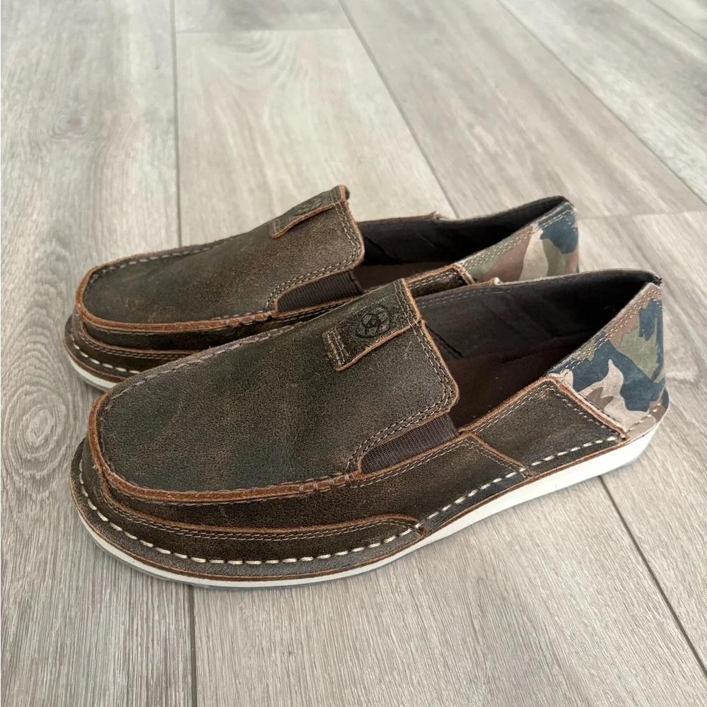 Ariat Men's Cruiser Rich Crown Casually Camo Shoes Slip-On Brown 41/8EE Wide - Picture 2 of 10